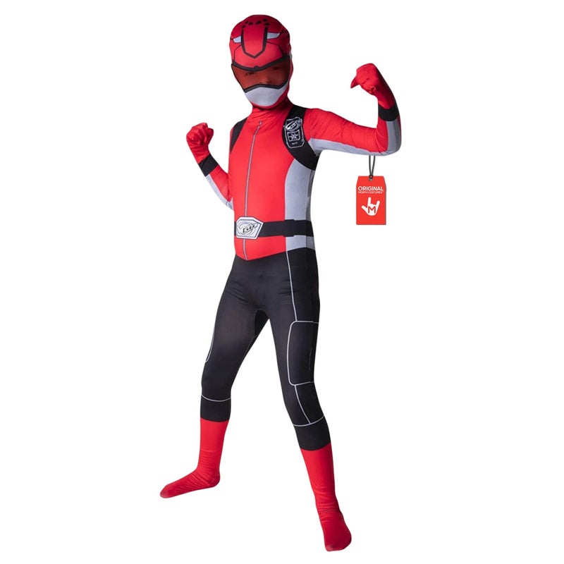 Morphsuits Morph Red Power Ranger Costume for Kids, Boys Red Ranger Outfit, Power Rangers Dress Up for Children, Large - Image 1